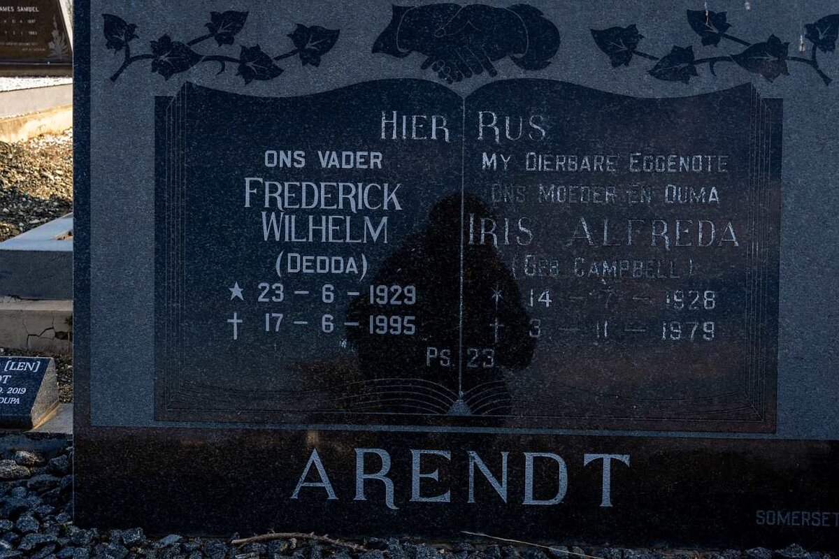 ARENDT Frederick Wilhelm 1929-1995 &amp; Iris Alfreda CAMPBELL 1928-1979