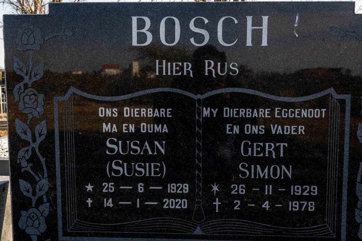 BOSCH Gert Simon 1929-1978 &amp; Susan 1929-2020