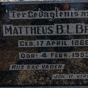 BRITZ Mattheus B.L. 1868-1953