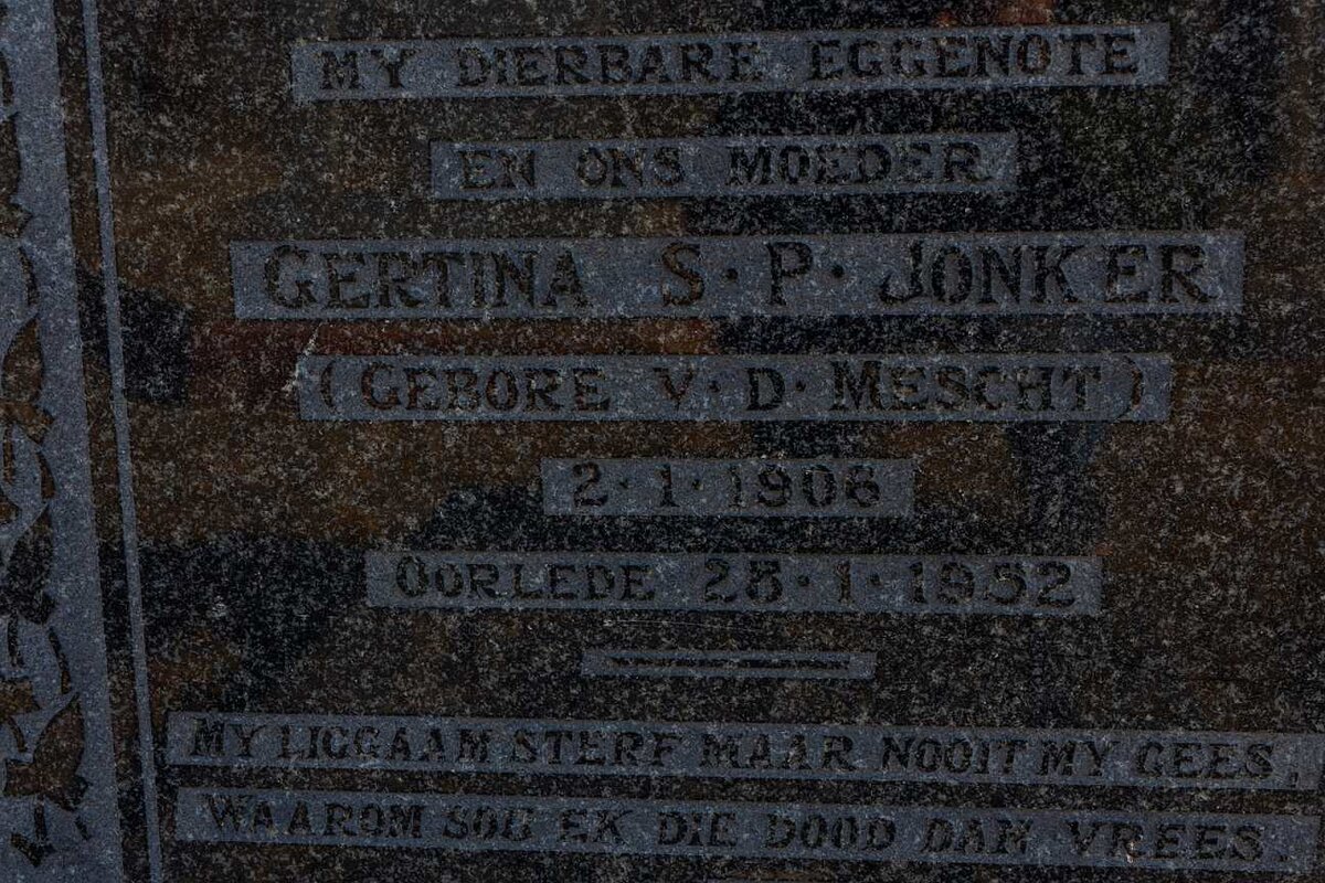 JONKER Gertina S P. nee V.D. MESCHT 1906-1952