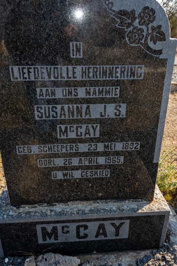 McCAY Susanna J.S. nee SCHEEPERS 1892-1965