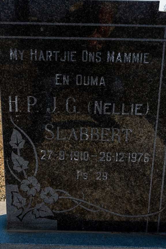 SLABBERT W.I. 1913-1981 &amp; H.P.J.G. 1910-1976