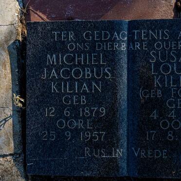 KILIAN Michiel Jacobus 1879-1957 &amp; Susara Louisa FORBES 1869-1949