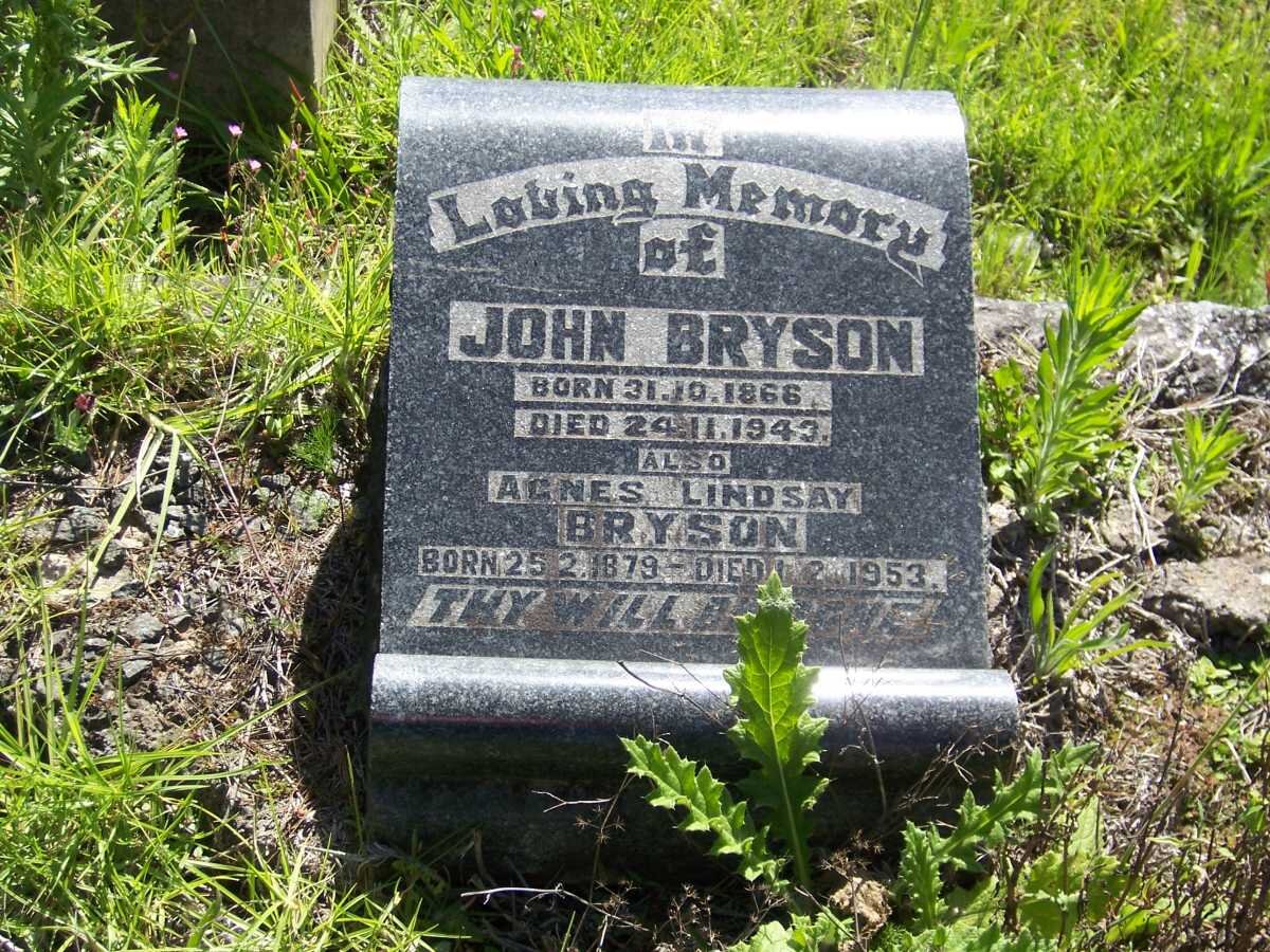 BRYSON John 1866-1943 &amp; Agnes Lindsay 1879-1953