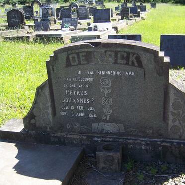 KOCK Petrus Johannes F., de 1900-1966