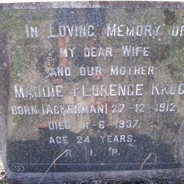 KROG Maudie Florence nee ACKERMAN 1912-1937