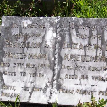 KRIEDEMANN Christian S. -1939 &amp; Elizabeth M. -1931