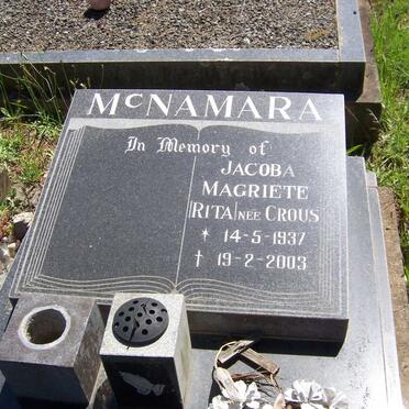 McNAMARA Jacoba Magriete nee CROUS 1937-2003