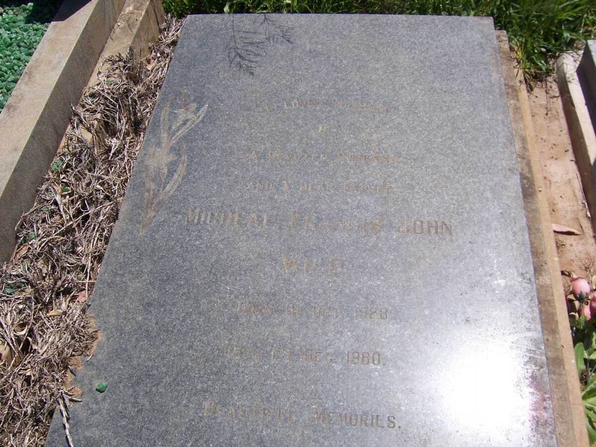 WILD Micheal Francis John 1928-1980