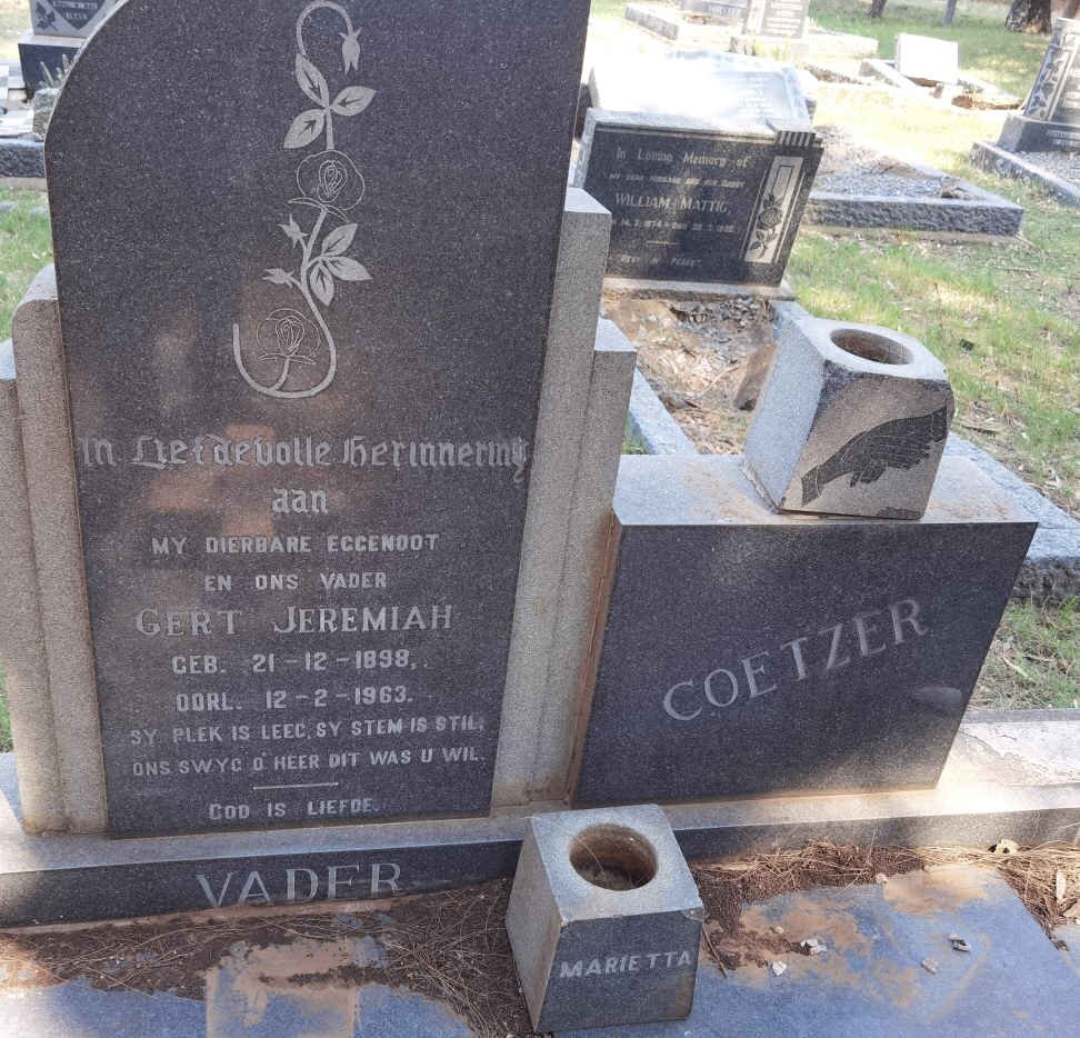 COETZER Gert Jeremiah 1898-1963