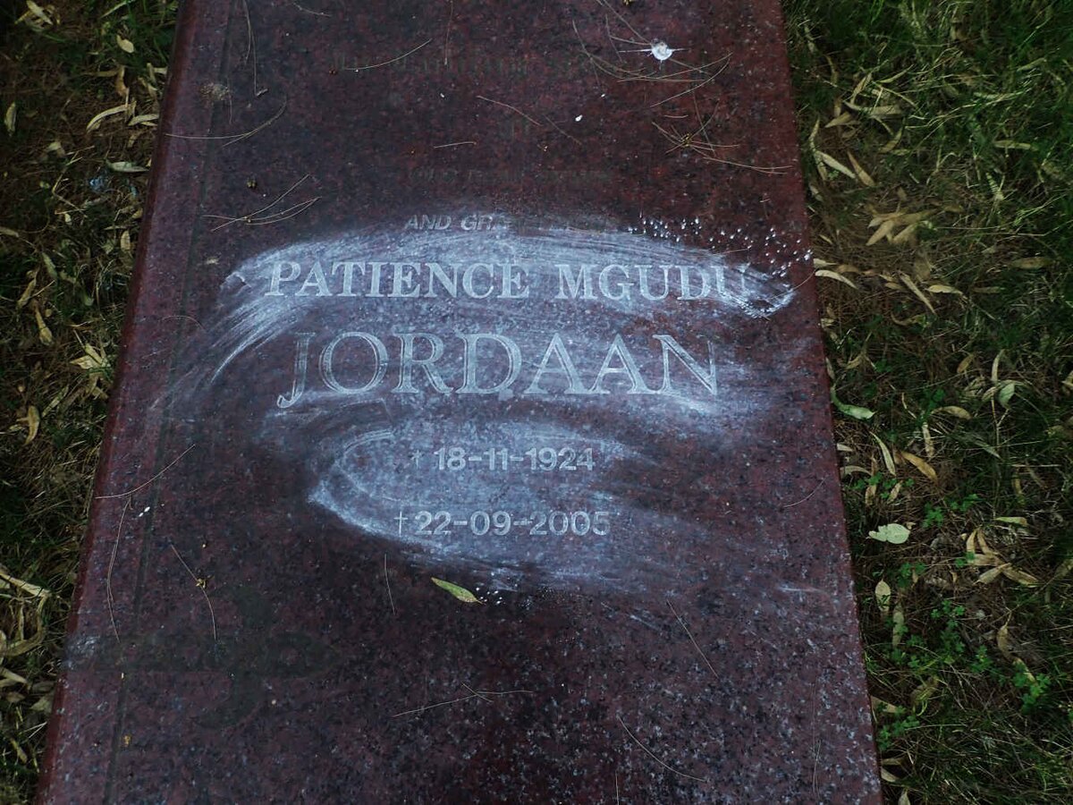 JORDAAN Patience Mgudu 1924-2005
