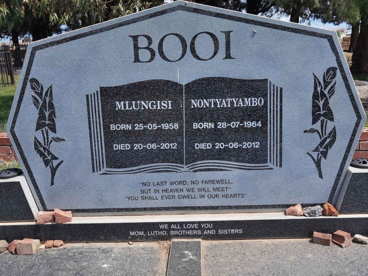 BOOI Mlungisi 1958-2012 :: BOOI Nontyatyambo 1964-2012