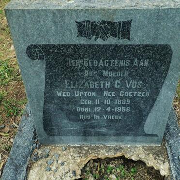 VOS Elizabeth C. voorheen UPTON nee COETZER 1889-1956