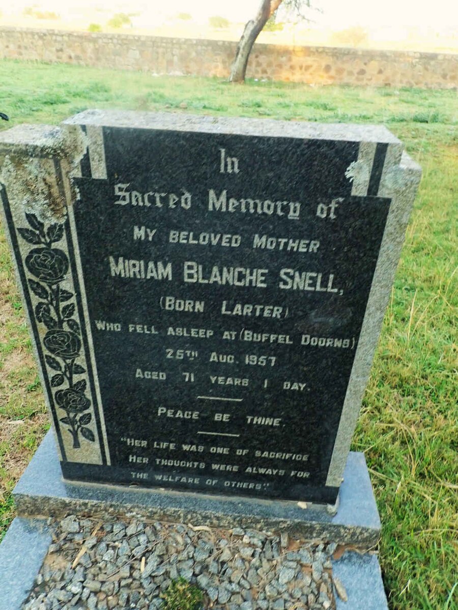 SNELL Miriam Blanche nee LARTER -1957