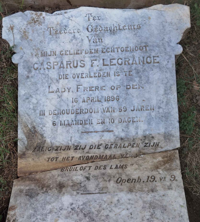 GRANGE Casparus F., le -1896