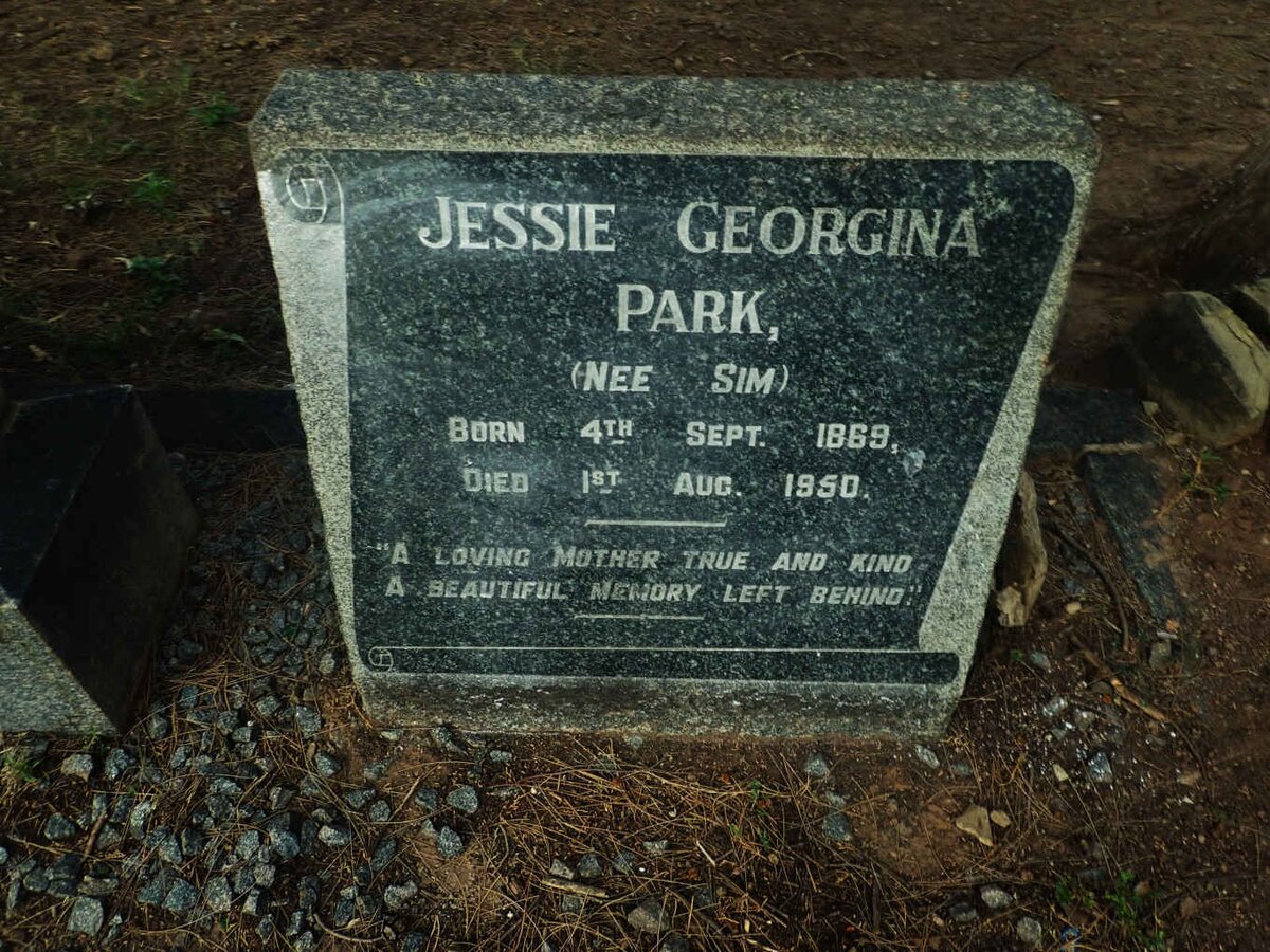 PARK Jessie Georgina nee SIM 1869-1950