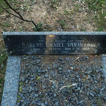HEERDEN Barend Daniel, van 1895-1922