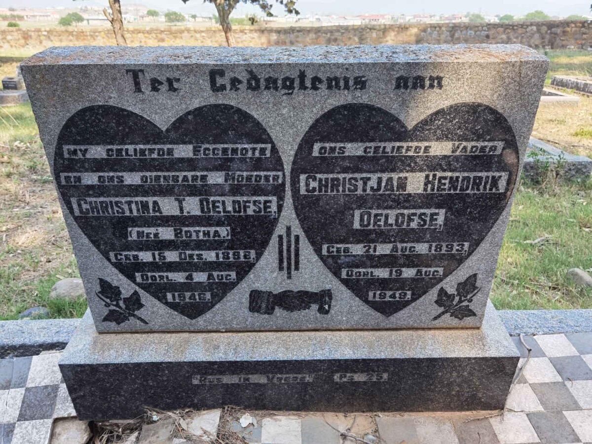 OELOFSE Christjan Hendrik 1893-1949 &amp; Christina T. BOTHA 1896-1946