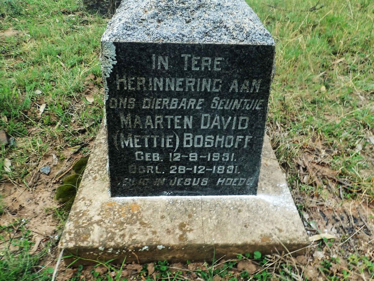 BOSHOFF Maarten David 1931-1931