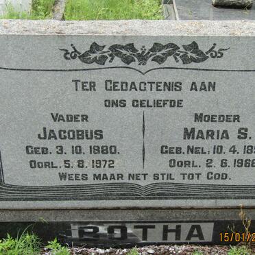 BOTHA Jacobus 1880-1972 &amp; Maria S. NEL 1890-1966