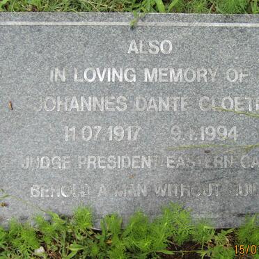 CLOETE Johannes Dante 1917-1994