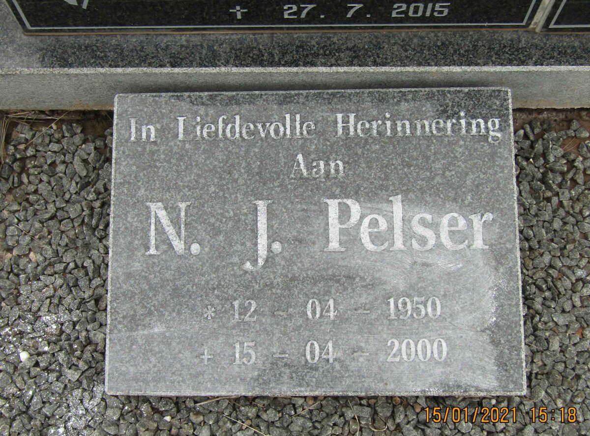 DIEDERICHS Roelof P. 1921-1998 &amp; Elizabeth S. 1926-2015 :: PELSER N.J. 1950-2000