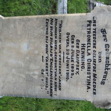 HENNING Petronella Christina nee DAMPSEY 1835-1910