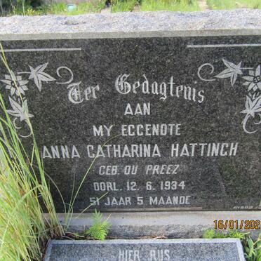 HATTINGH Anna Catharina nee DU PREEZ -1934