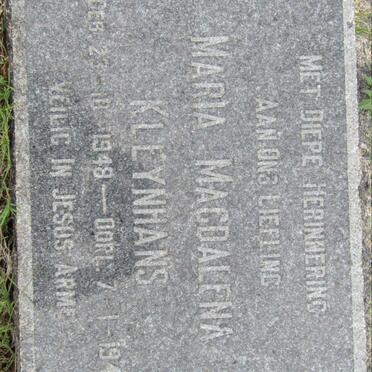 KLEYNHANS Maria Magdalena 1948-1949