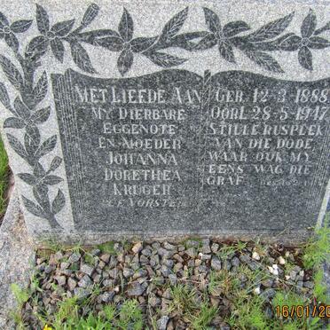 KRUGER Johanna Dorethea nee VORSTER 1888-1947