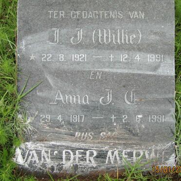MERWE T.J., van der 1921-1991 &amp; Anna J.C. 1917-1991