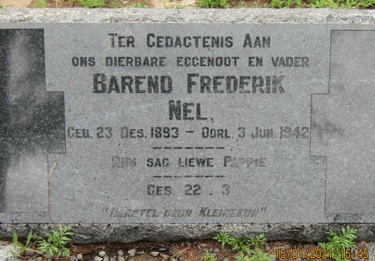 NEL Barend Frederik 1893-1942