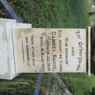 NAUDE Gabriel 1856-1922 &amp; Maria Jacoba NAUDE 1884-1972