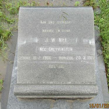 NEL J.W. nee GREYVENSTEIN 1906-1977