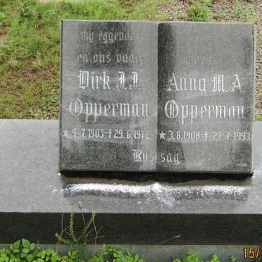 OPPERMAN Dirk J. J. 1903-1972 &amp; Anna M. A. 1908-1973