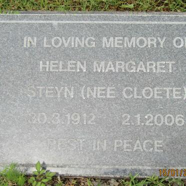 STEYN Helen Margaret nee CLOETE 1912-2006