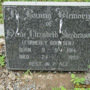 STEPHENSON Vrede Elizabeth formerly BOOYSEN 1914-1993