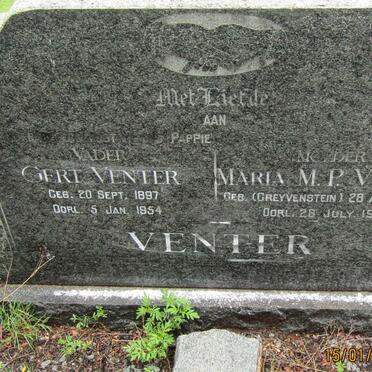VENTER Gert 1897-1954 &amp; Maria M.P. GREYVENSTEIN 1903-1973
