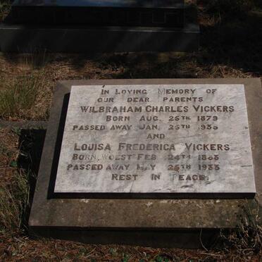VICKERS Wilbraham Charles 1879-1935 &amp; Louisa Frederica WOEST 1883-1933