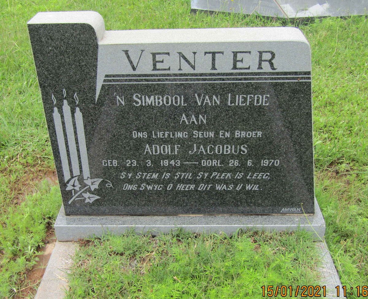 VENTER Adolf Jacobus 1943-1970