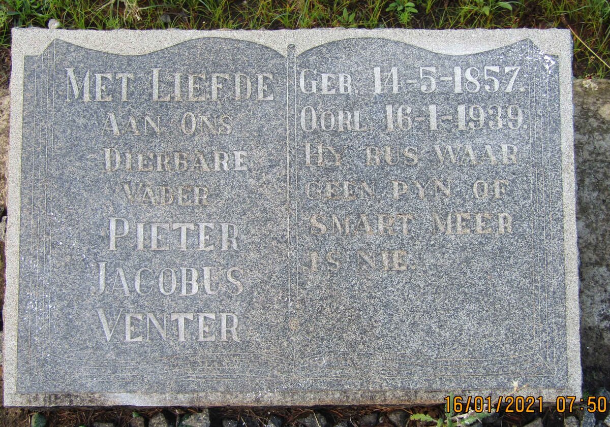 VENTER Pieter Jacobus 1857-1939