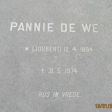 WET Pannie, de nee JOUBERT 1894-1974
