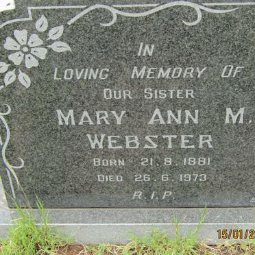 WEBSTER Mary Ann M. 1881-1973