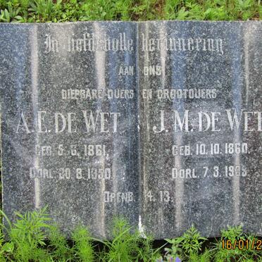 WET A.E., de 1861-1950 &amp; J.M. 1860-1938