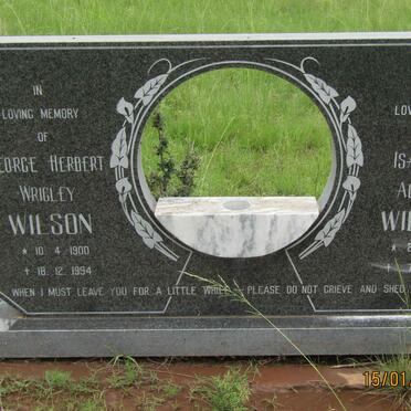 WILSON George Herbert Wrigley 1900-1994 &amp; Isabella Aletta 1911-1995