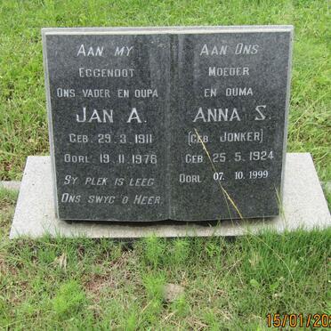? Jan A. 1911-1978 &amp; Anna S. JONKER 1924-1999