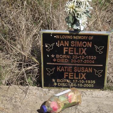 FELIX Jan Simon 1930-2004 &amp; Katie Susan 1935-2005