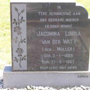 WATT Jacomina Louisa, van der nee MULLER 1889-1967