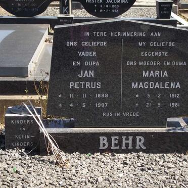 BEHR Jan Petrus 1898-1997 &amp; Maria Magdalena 1912-1981