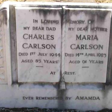 CARLSON Charles -1944 &amp; Maria -1923